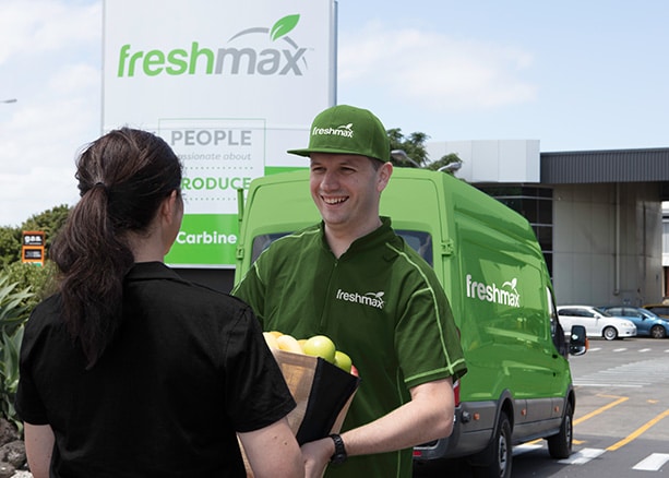 Fresh fruit and vegetable courier delivery service.
