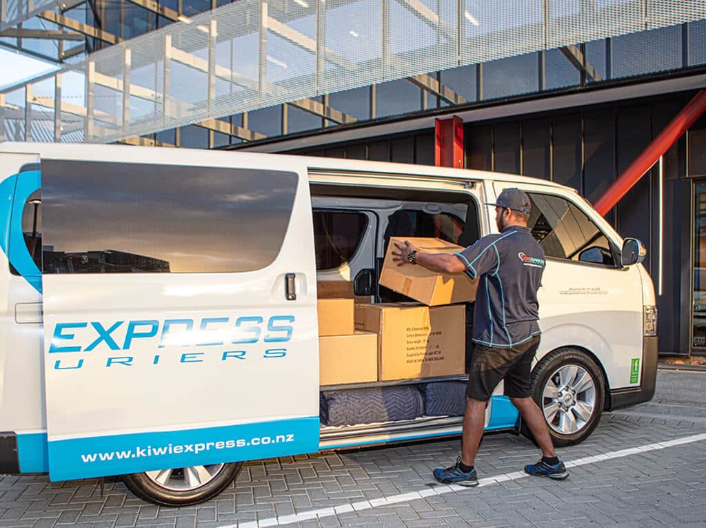 Local Courier doing a standard delivery.