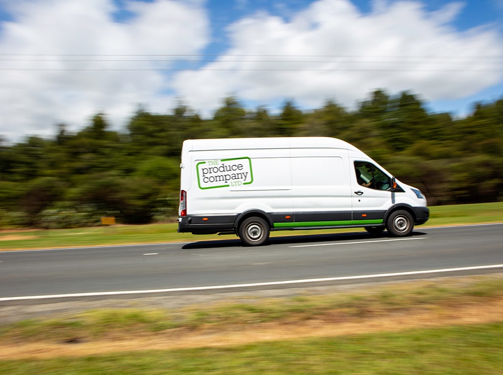 Fresh produce courier delivery service.